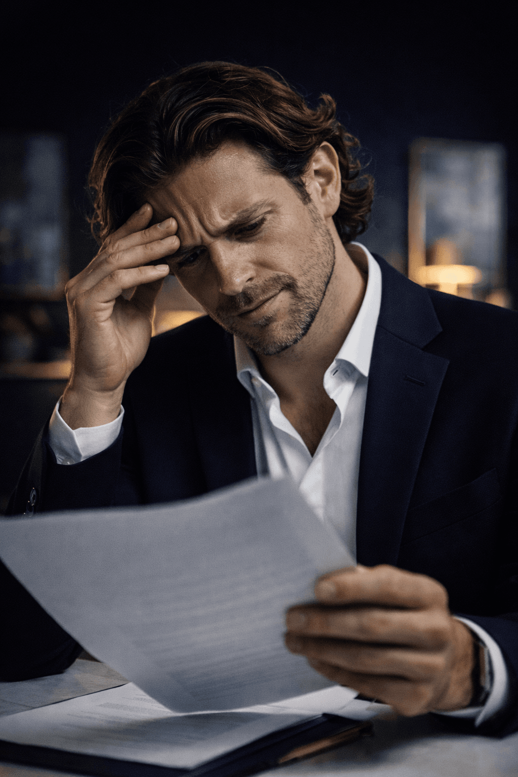 Frustrated business owner dealing with complex tax compliance